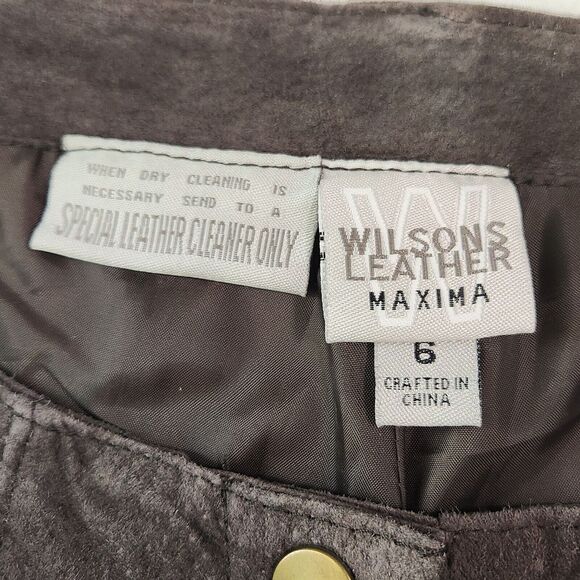 Wilsons Leather Vintage Womens 6 Tall Suede Leather Boot Pants Brown Motorcycle - Picture 4 of 7